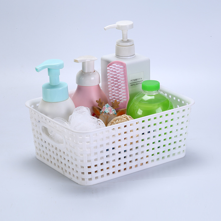 Canasta de almacenamiento cocina hogar lavado y drenaje de vegetales Almacenamiento de Baño azul merienda azul Almacenamiento de artículos diversos almacenamiento tamiz cuadrado plástico