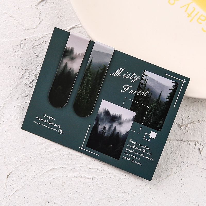 2 piezas en el paisaje rojo imán marcador magnético clip de marcador magnético pegatina encantadora papelería para estudiantes regalos para niños