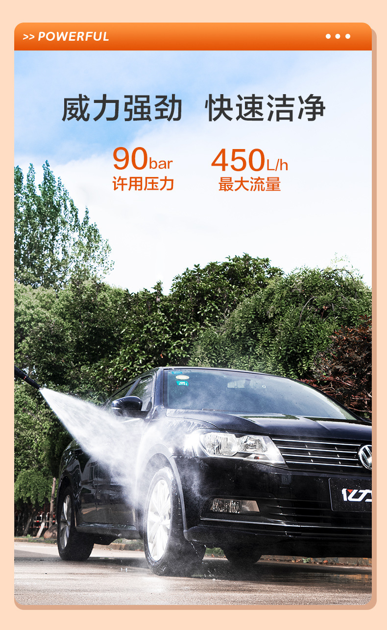 New product powerful high-pressure water pump car washer household 220V car brush dealer artifact portable water gun cleaning machine