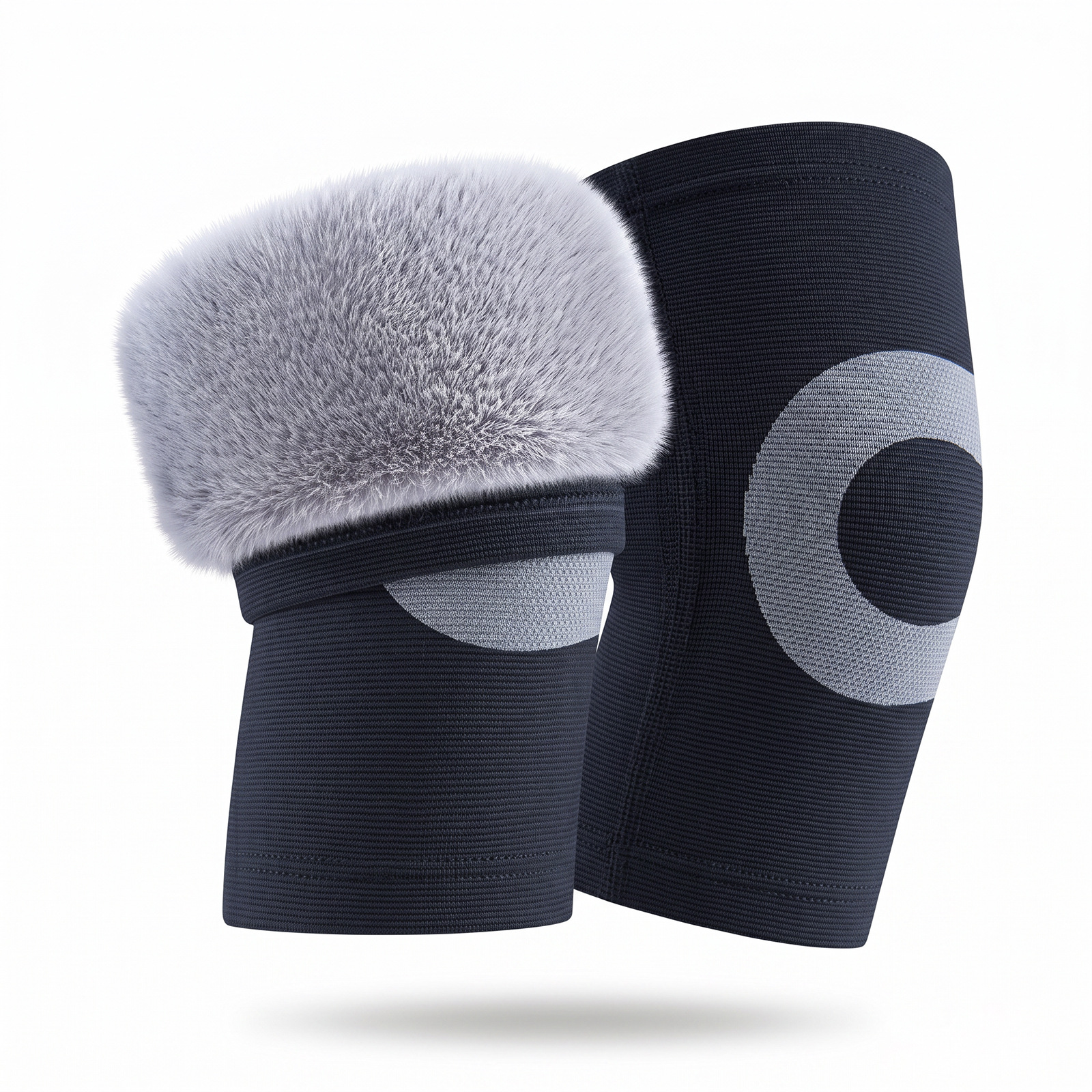 Rabbit fur lined knee pads 2026 for elderly men and women, leg warmers for autumn and winter, cold-proof and non-slip