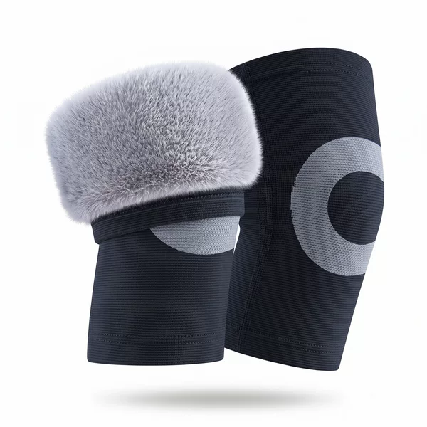 Rabbit fur lined knee pads 2026 for elderly men and women, leg warmers for autumn and winter, cold-proof and non-slip