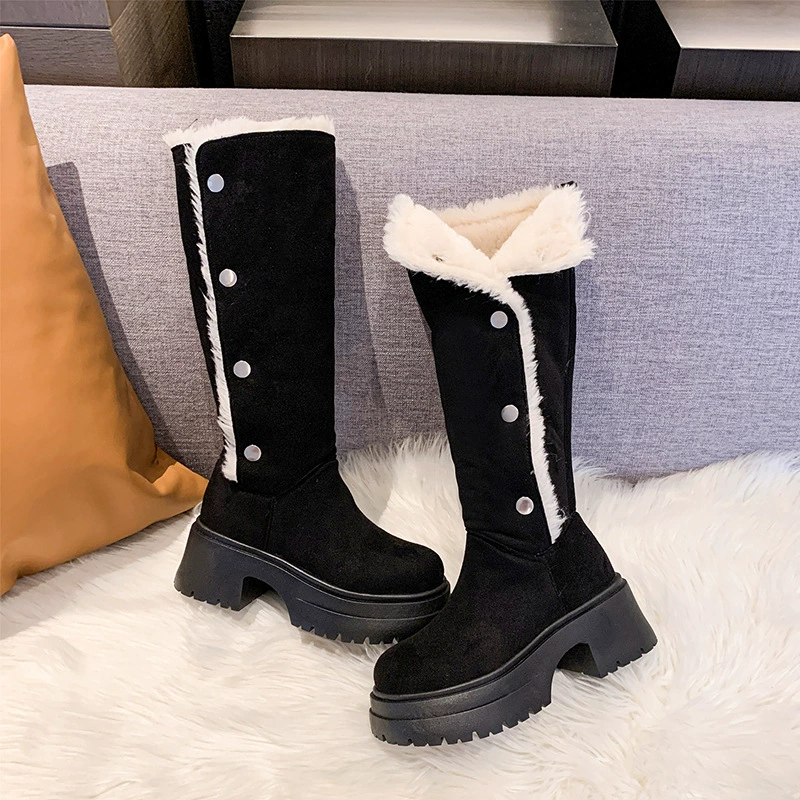 High boots platform, 2024 years, mid-length, fitted, wholesale