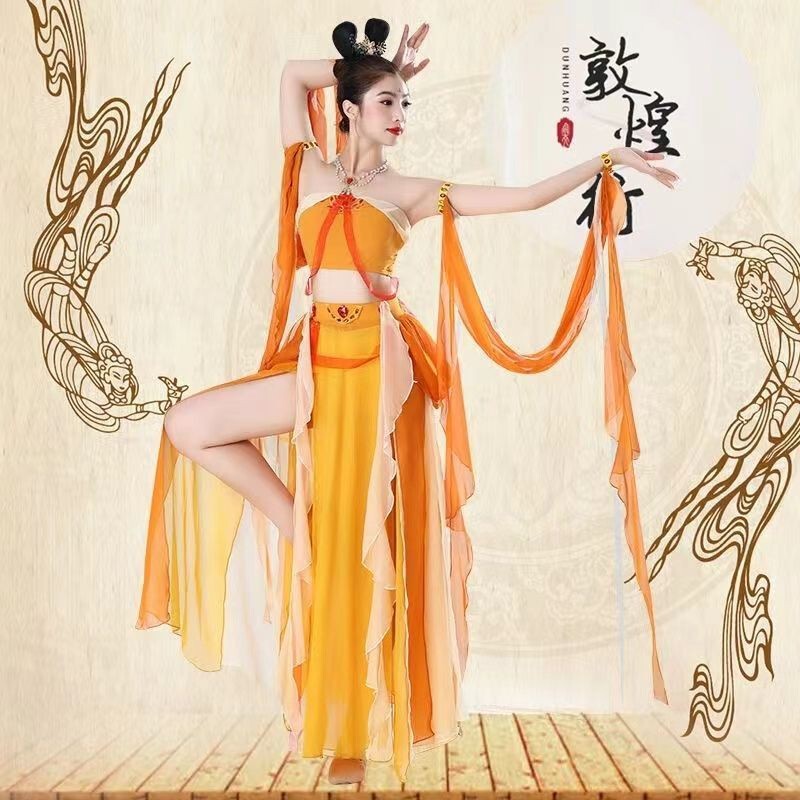 Original Feitian Dunhuang Costume Sexy Exotic Han Element Tianzhu Princess Desert Western Region Dance Costume Women Summer