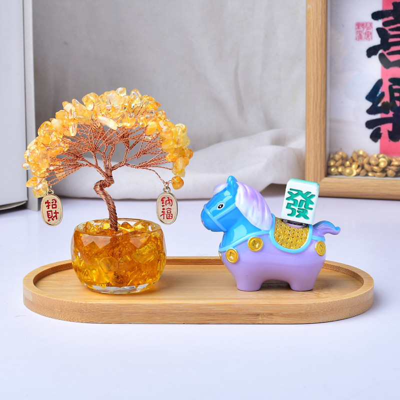 Natural Yellow Crystal Money Tree Ornament for Instant Wealth, Children's Gift, Creative Souvenir, Home Decoration Natural Yellow Crystal Money Tree Ornament for Instant Wealth, Children's Gift, Creative Souvenir, Home Decoration