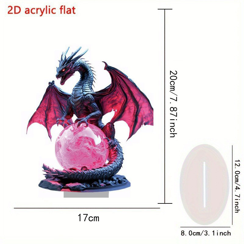 Encantadora estatua de dragón de vidrio de colores con diseño gótico fantástico en un globo, ideal para el hogar image 6