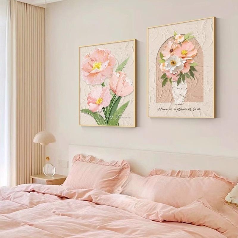 Bedroom Decorative Painting Room High-End 2025 New Master Bedroom Painting Creative Living Room Mural Cream Style Bedside Hanging Painting