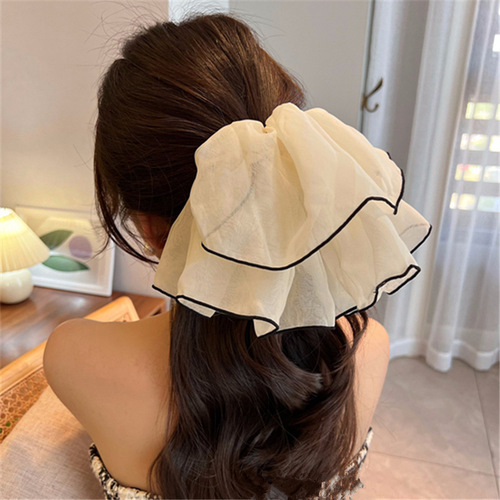 Oversized mesh hair tie for summer, ponytail hair rope, girly temperament hair rope, high-end niche hair style hair accessories