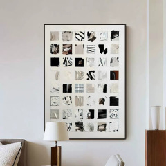 Modern Minimalist Color Block Living Room Decorative Painting&mdash;Nordic Style Sofa Backdrop Wall Floor-Hanging Abstract Mural for Model Apartments