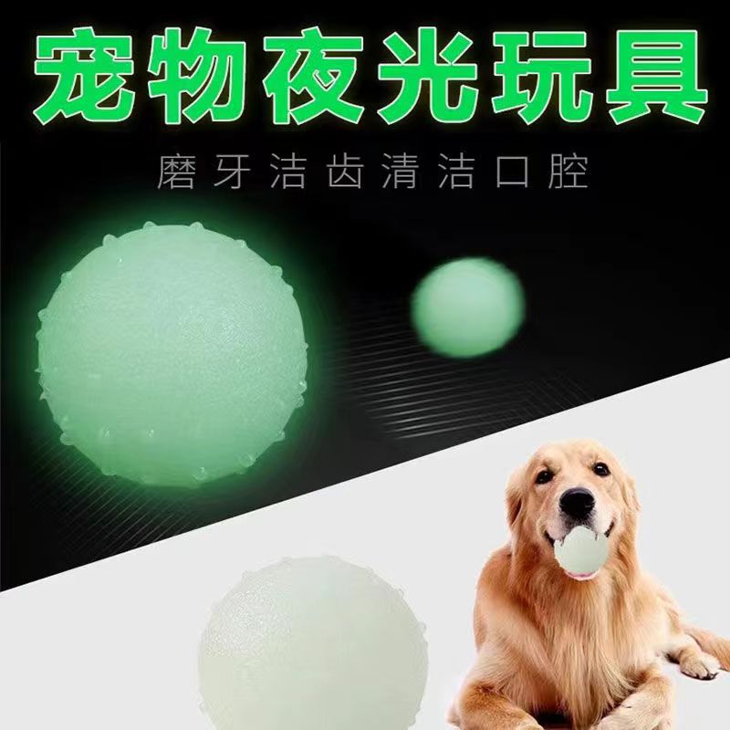 狗狗玩具耐咬训练磨牙金毛泰迪中大型犬夜晚发光玩具解闷弹力球