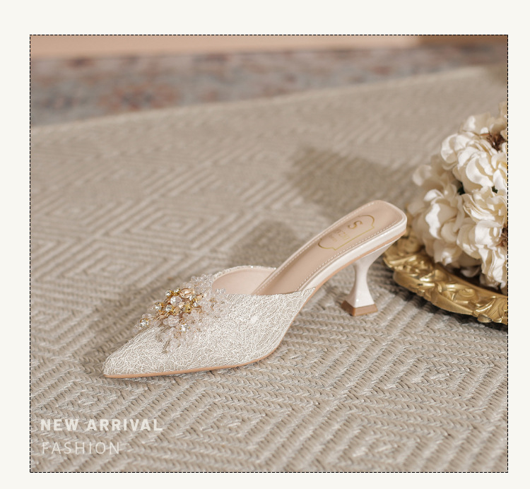 Spring non tiring single shoes, high heels, slim heels, high-end feel, niche design feel, and toe sandals for women_voghion.com