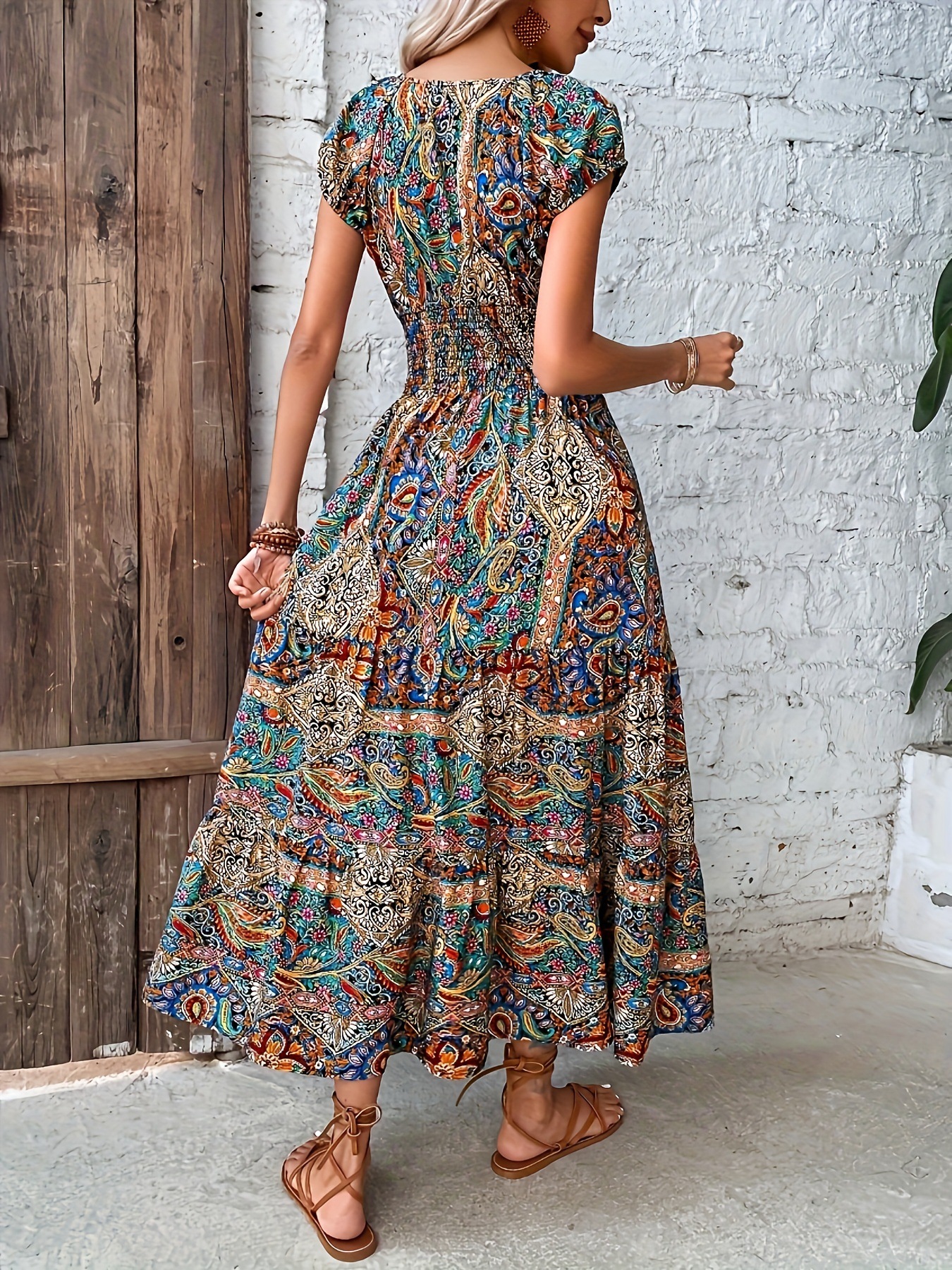 Cross-Border Source Foreign Trade European And American Women's Fashion Summer New Bohemian Style Waist-Cinching_ecoleips.com