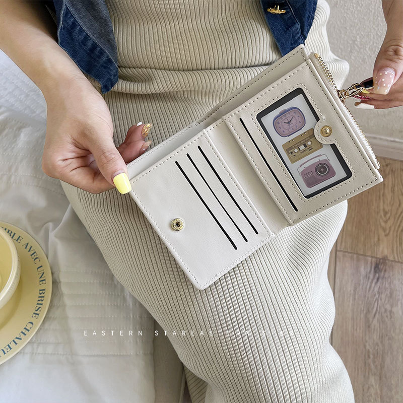 Cartera coreana transfronteriza billetera de cremallera a juego de color para mujer ins estudiante multifuncional de gran capacidad monedero titular de la tarjeta monedero en stock