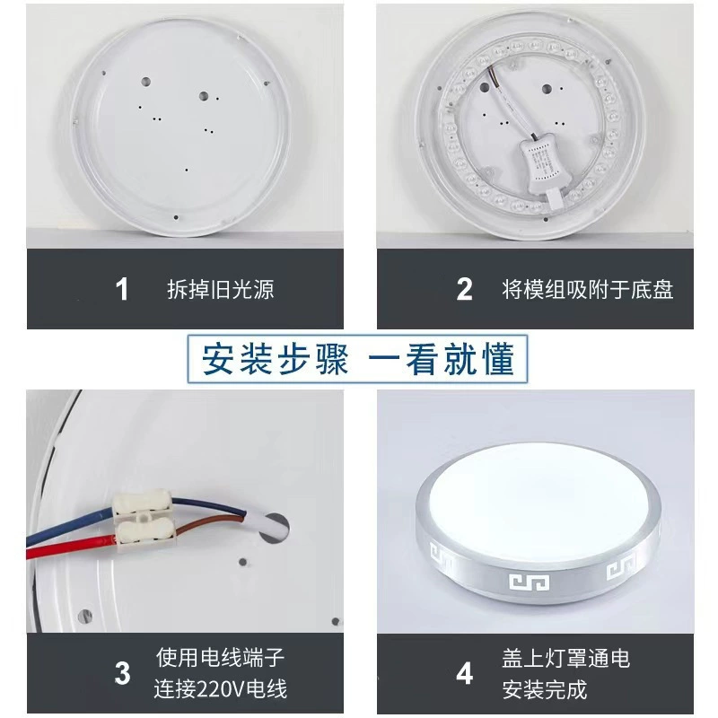 LED light source, changeable magnetic two-color ceiling light