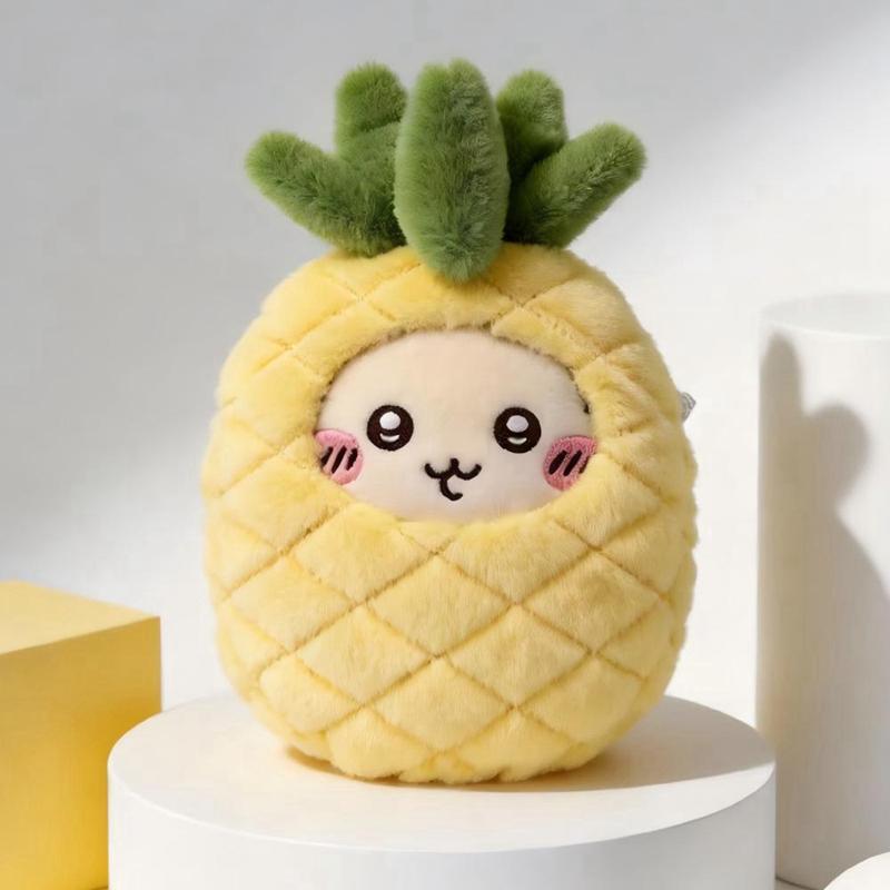 Cute Pineapple Plush Doll Toy Pillow Crossbody Bag Detachable Adorable Pet Toy Backpack Crossbody Doll Bag Gift