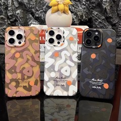 iPhone17promax用スマホケース、落書き風マット磁気吸着、Apple16対応、トレンドブランド、肌触りの良いフルカバー保護ケース