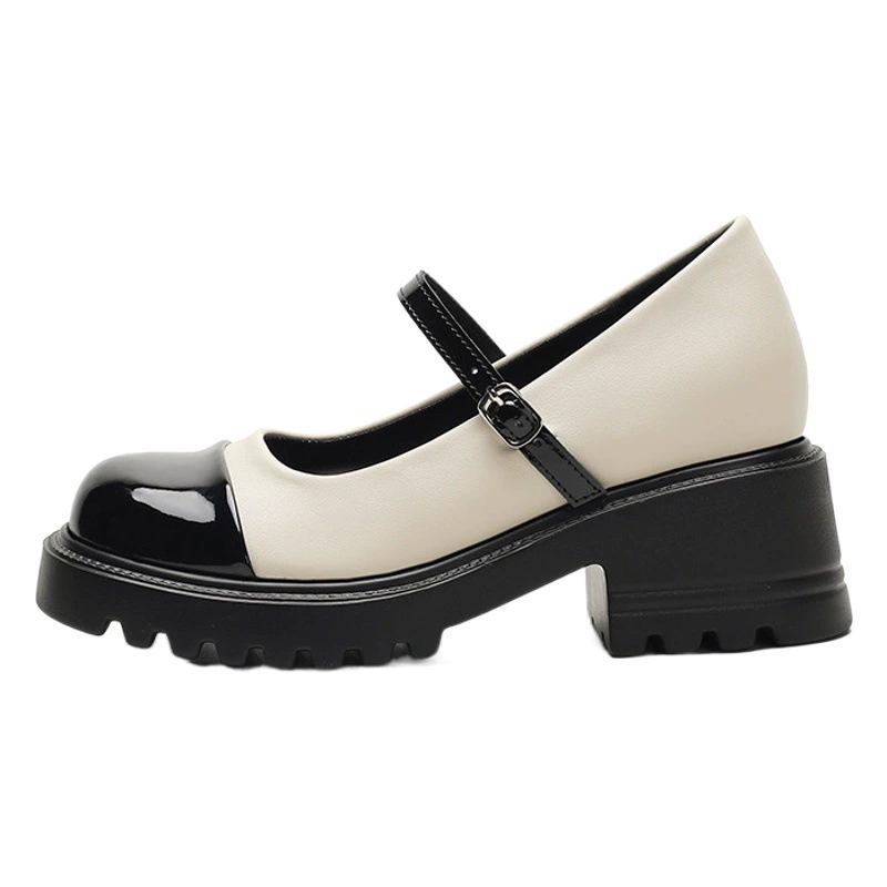 Туфли Мэри Джейн во французском стиле, винтажные ароматные стильные кожаные туфли на толстой подошве, подходящие по цвету, женские мокасины маленького размера на толстой подошве, увеличивающие рост