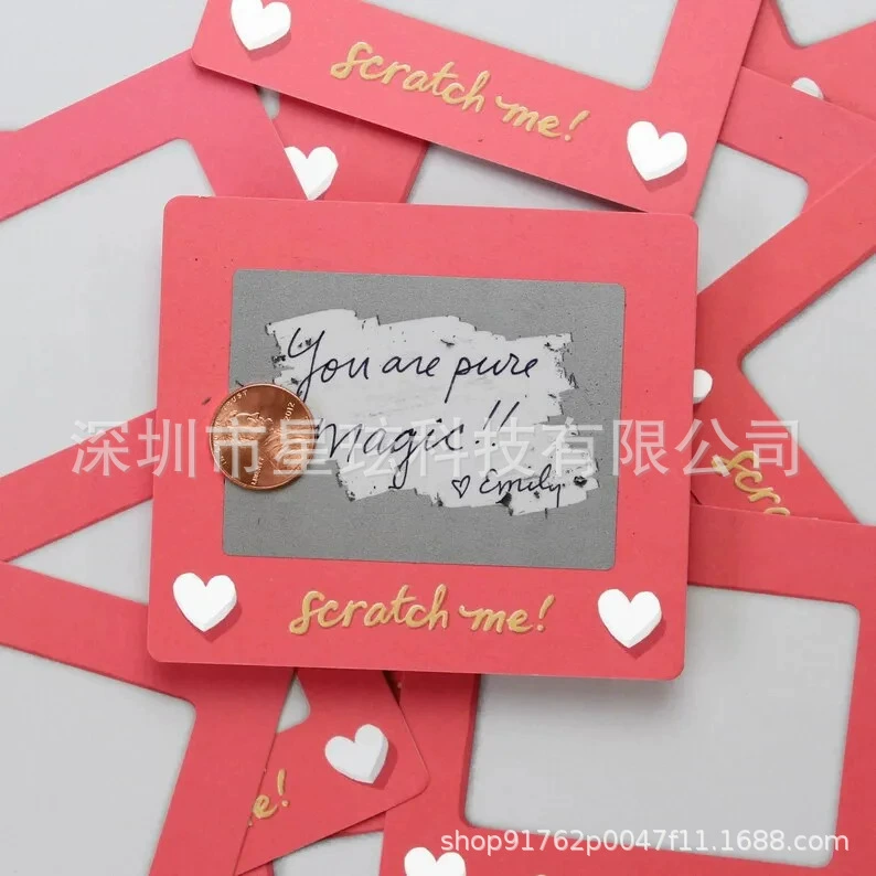 Scratch-off Valentines Card Valentine's Day DIY scratch card holiday couple commemorative gift