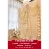 Large cream pleated lily drapery set 4