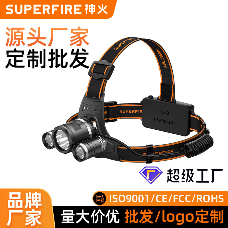 Shenfuo SUPERFIRE faro mayorista led luz alta luz de largo alcance faro inductivo ajustable HL33