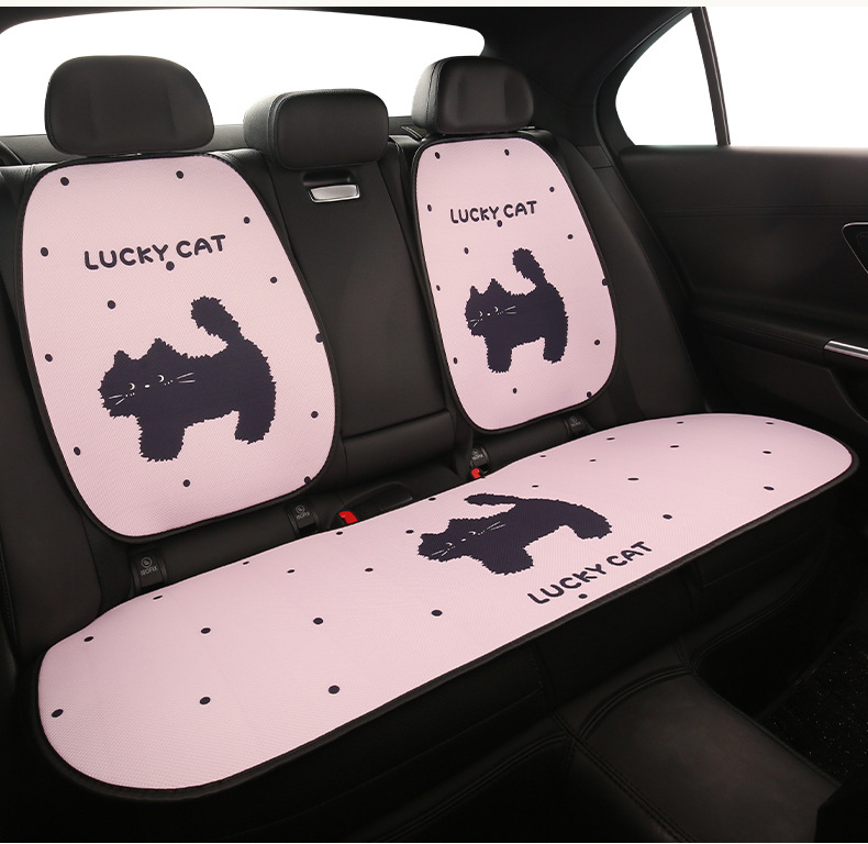 Car Seat Cushion, Universal Breathable Seat Cover for All Seasons, Female Seat Cover, Summer Gel Pad, Rear Single Piece Cartoon Cooling Pad