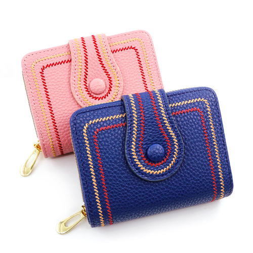 Fashion Wallet Women's Short Coin Purse  New Trendy Women's Organ Card Holder Embroidered Wallet Women's Wallet