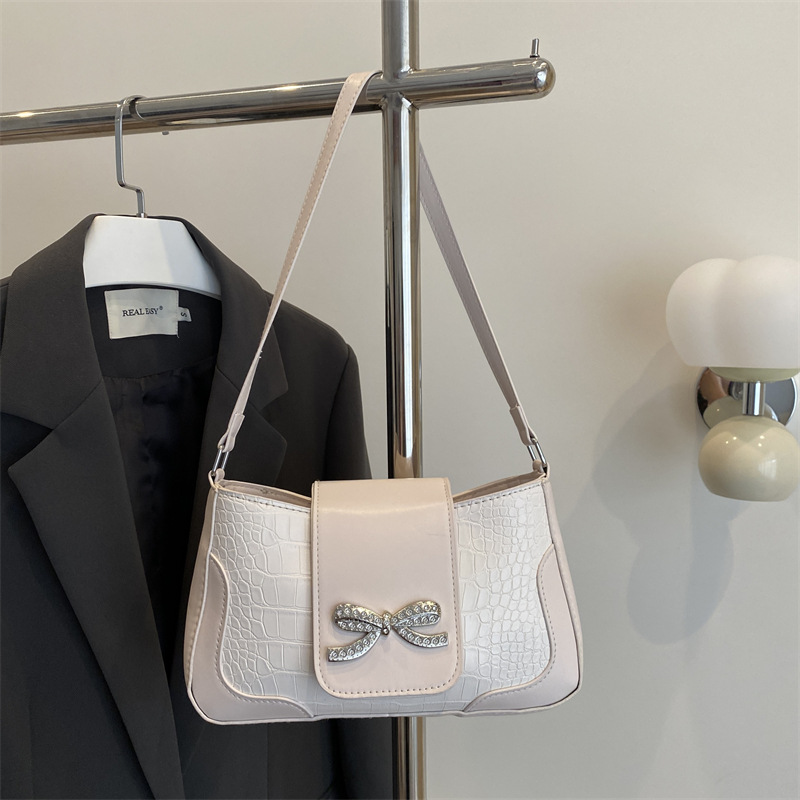 Retro Schultertasche Mit Schleife Für Damen Kleine Patchwork Tasche_voghion.com