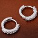 TikTok Fast Hand Internet Celebrity Retro Fashion Silver Plated Earrings Elegant Women's Korean Super Flash Single Rowed Diamond Earrings Women's Ear Buckle