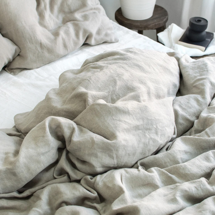 cáñamo puro lluvia de cáñamo cuatro piezas de ropa de cama comercio exterior personalización lavado sábanas de cáñamo simple cubierta de cáñamo