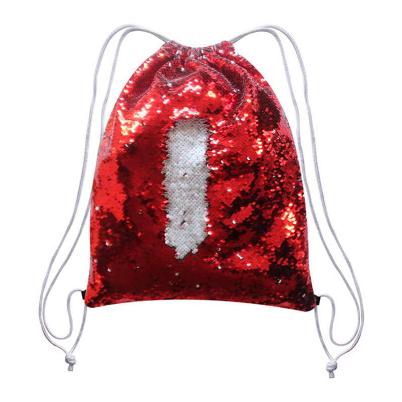 亮片抽绳包-红色2