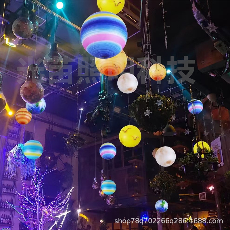 彩绘球灯发光圆球吊灯星球灯防水发光景观活动装饰氛围球形灯
