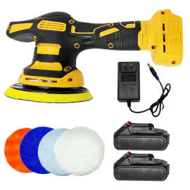 跨境21v锂电抛光机汽车美容便携式无线电动偏心打蜡机家用砂光机