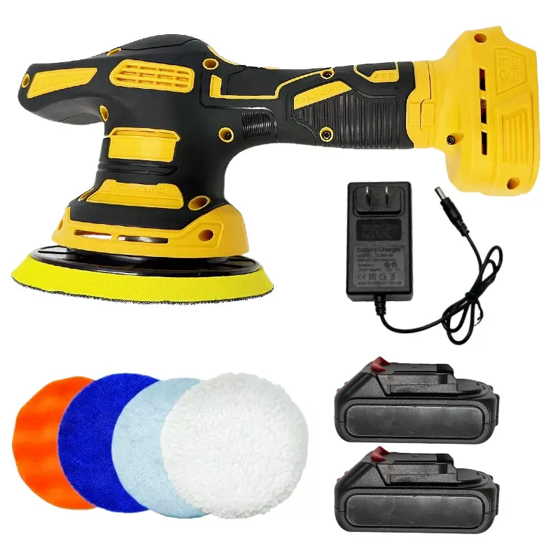 跨境21v锂电抛光机汽车美容便携式无线电动偏心打蜡机家用砂光机