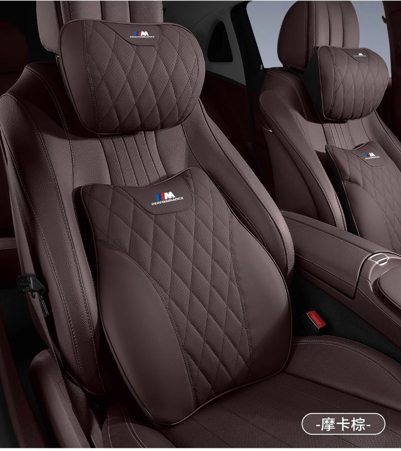 Suitable for Bmw Headrest and Waist Cushion 1/3/5/6Gt/7 Series 1X3X5/Ix3 Neck Pillow Car Interior Supplies Decoration