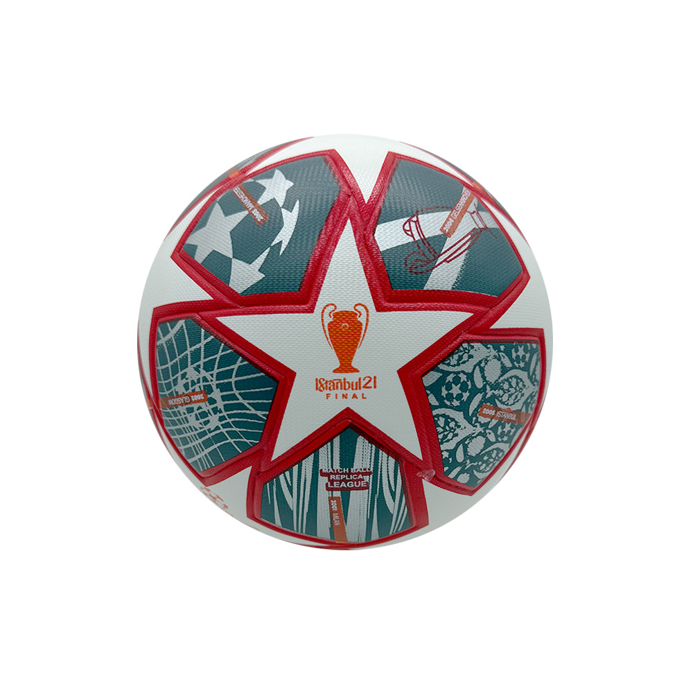 Fábrica al por mayor Premier League Champions League estrella de cinco puntas Copa del mundo de fútbol entrenamiento juvenil PU resistente al desgaste piel pegajosa en caliente