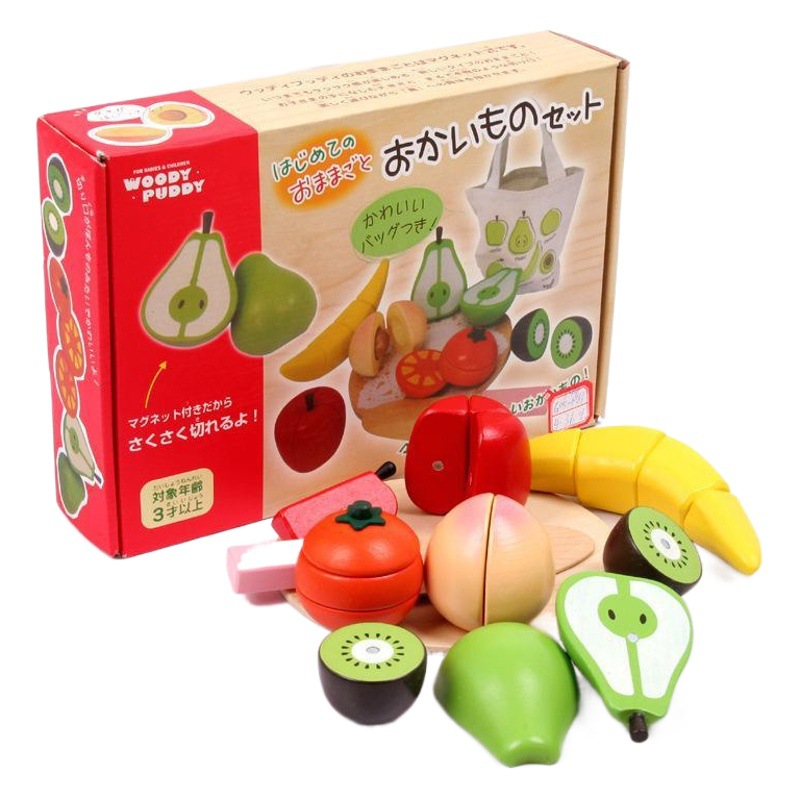 Los niños de madera PUDDY corte música fruta y verdura corte música madera bebé jugar casa cocina Juguetes