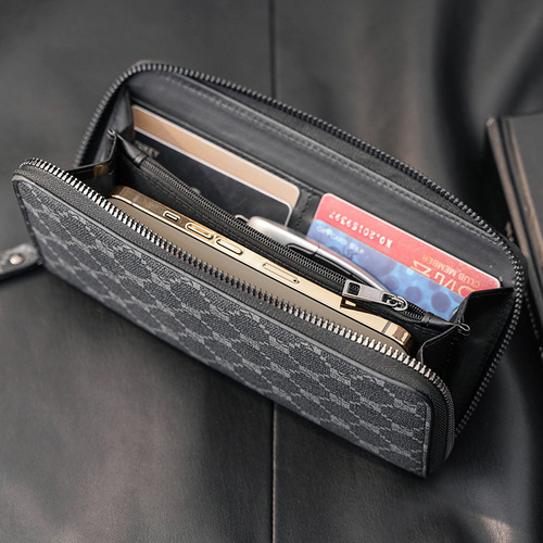 Wholesale light business men's wallet medium and long youth wallet large capacity multi-card slot coin purse mobile phone bag