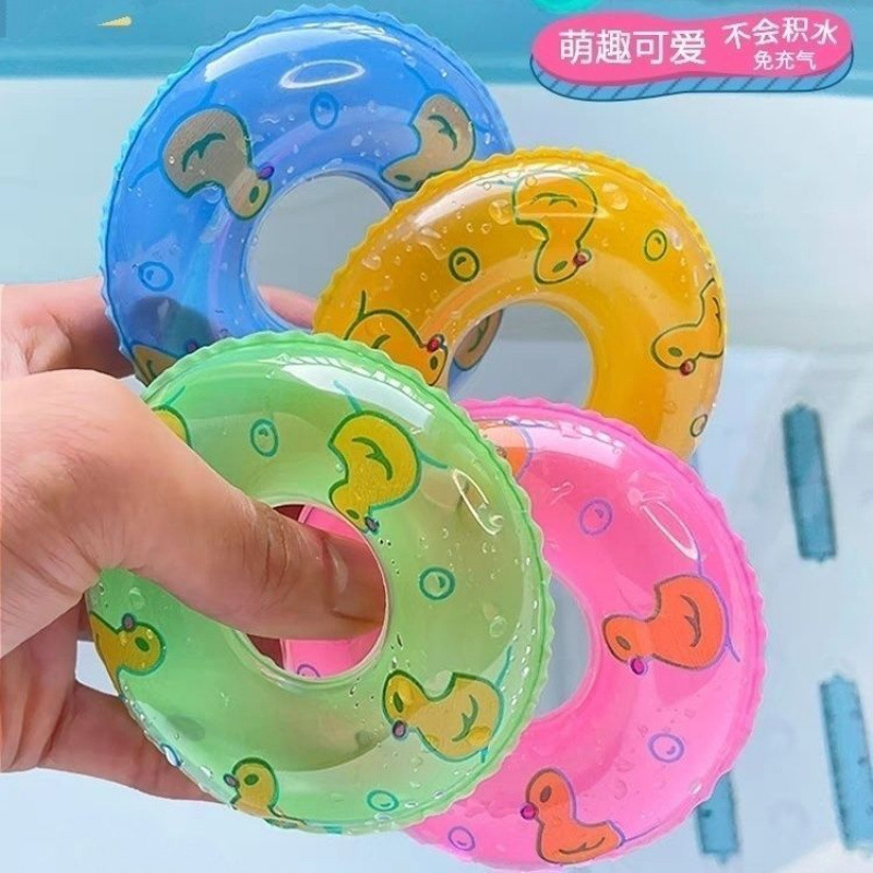 Mini anillo de natación juguetes de baño en el agua tortuga flotante juega agua pequeña tortuga amarilla mascota hidroponía anillo de natación carne