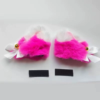 with Bell and Cat Ears, Motosiklet dəbilqələri - rose-red-white