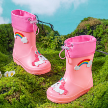 儿童雨鞋男童防水雨靴女童宝宝轻便防滑水靴水鞋2-10岁小童小孩