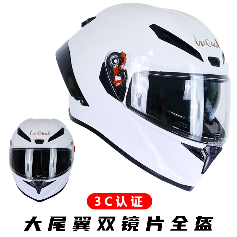 Casco de motocicleta certificado 3C, casco integral de invierno con doble lente para motocicletas y vehículos eléctricos, estilo moderno disponible para venta al por mayor.