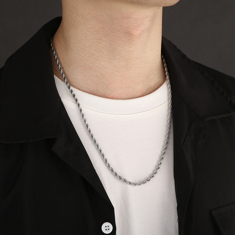 Unisex Gender PVD Coated 18K Gold Plated Geometric Titanium Steel Simple Style Waterproof Non Tarnish Necklace