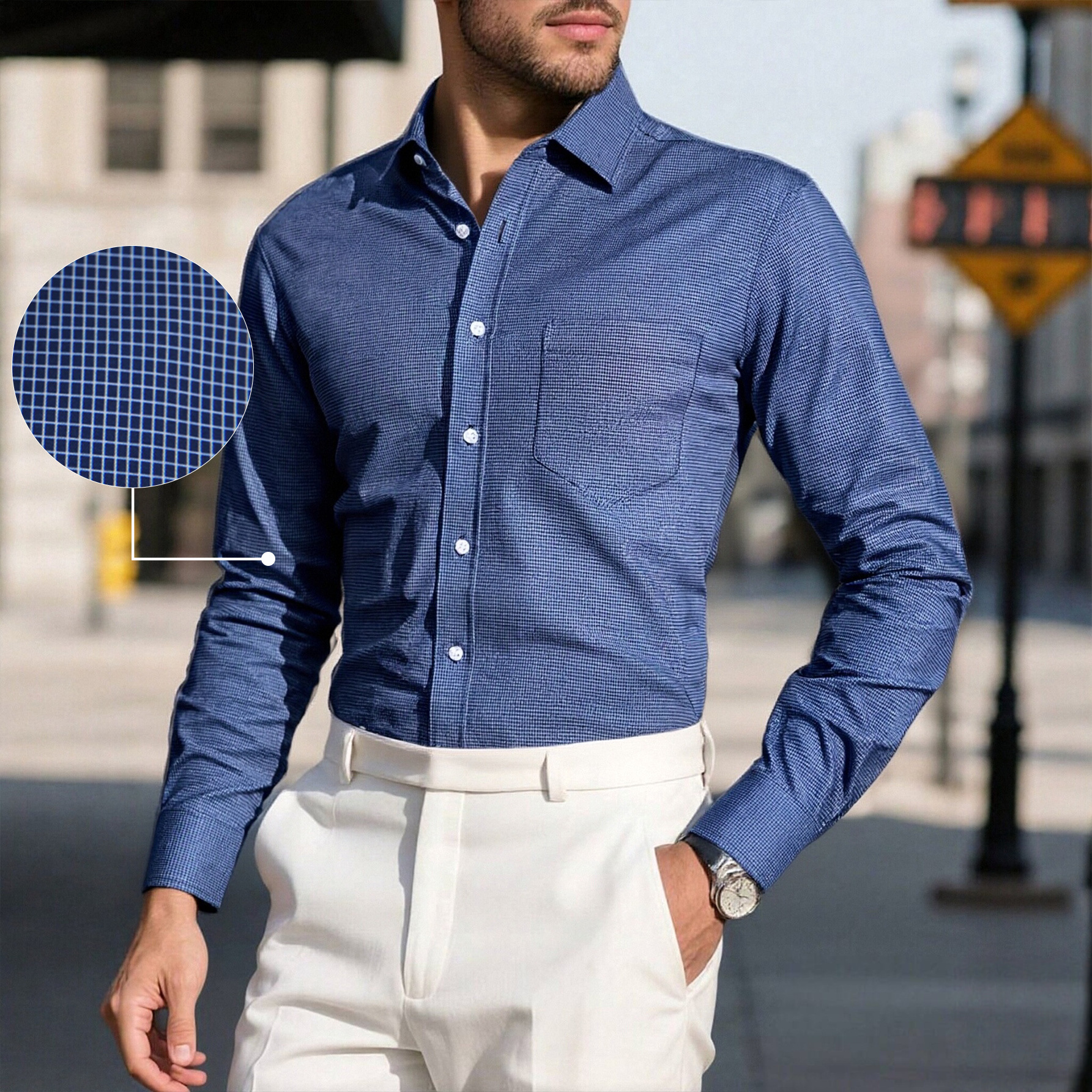 Camisa informal a cuadros delgada y estampada para hombre, popular en Amazon, tipo cárdigan de manga larga, talla grande, ropa de otoño para hombre image 4