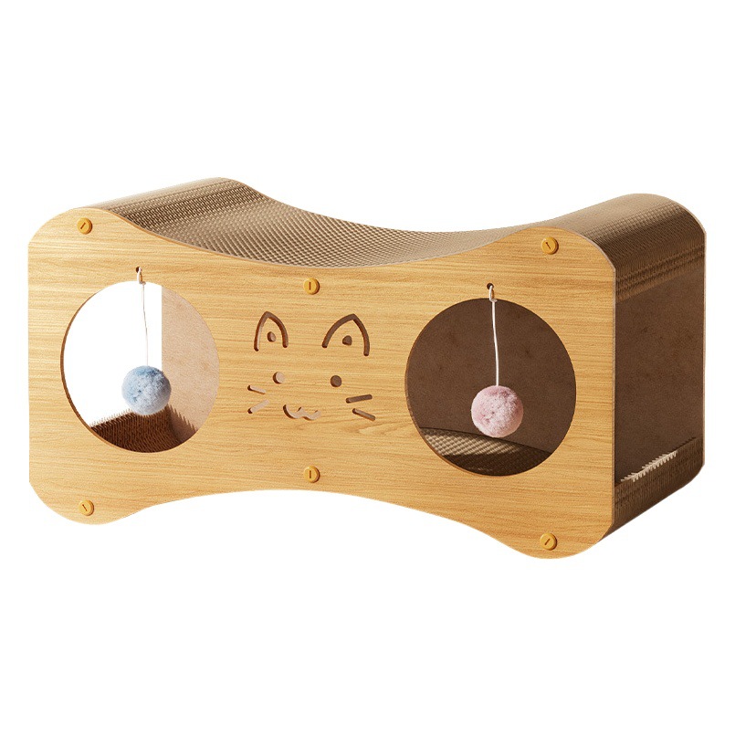 Multifuncional gato tablero del rasguño de doble capa gato casa gato nido divertido gato bola extraíble reemplazo núcleo interno papel corrugado suministros para mascotas