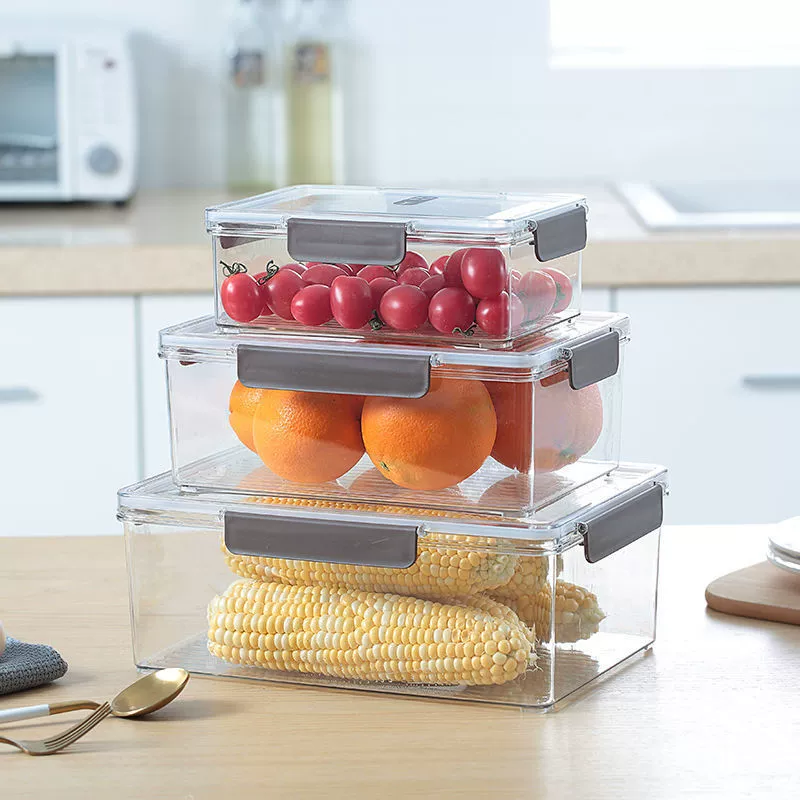 Коробка для свежести холодильника Бытовая прозрачная замороженная герметичная коробка Большая емкость Салат Фруктовая коробка для завтрака AliExpress Factory