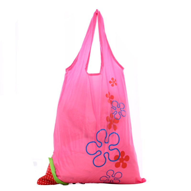 Bolsa de fresa Oxford tela plegable bolsa de compras impreso logo portátil fruta creativa bolsa de lona Portátil Bolsa de protección del medio ambiente