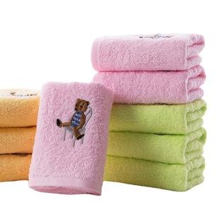 Gold Size Towel Cotton Soft Absorbent Embroidered Small Towel Cute Children Wash Face Towel Children's Towel Customized