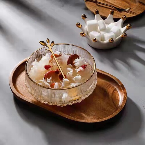 Japanese wooden coaster breakfast tray mug base Nordic round acacia tea snack tray retro insulation pad