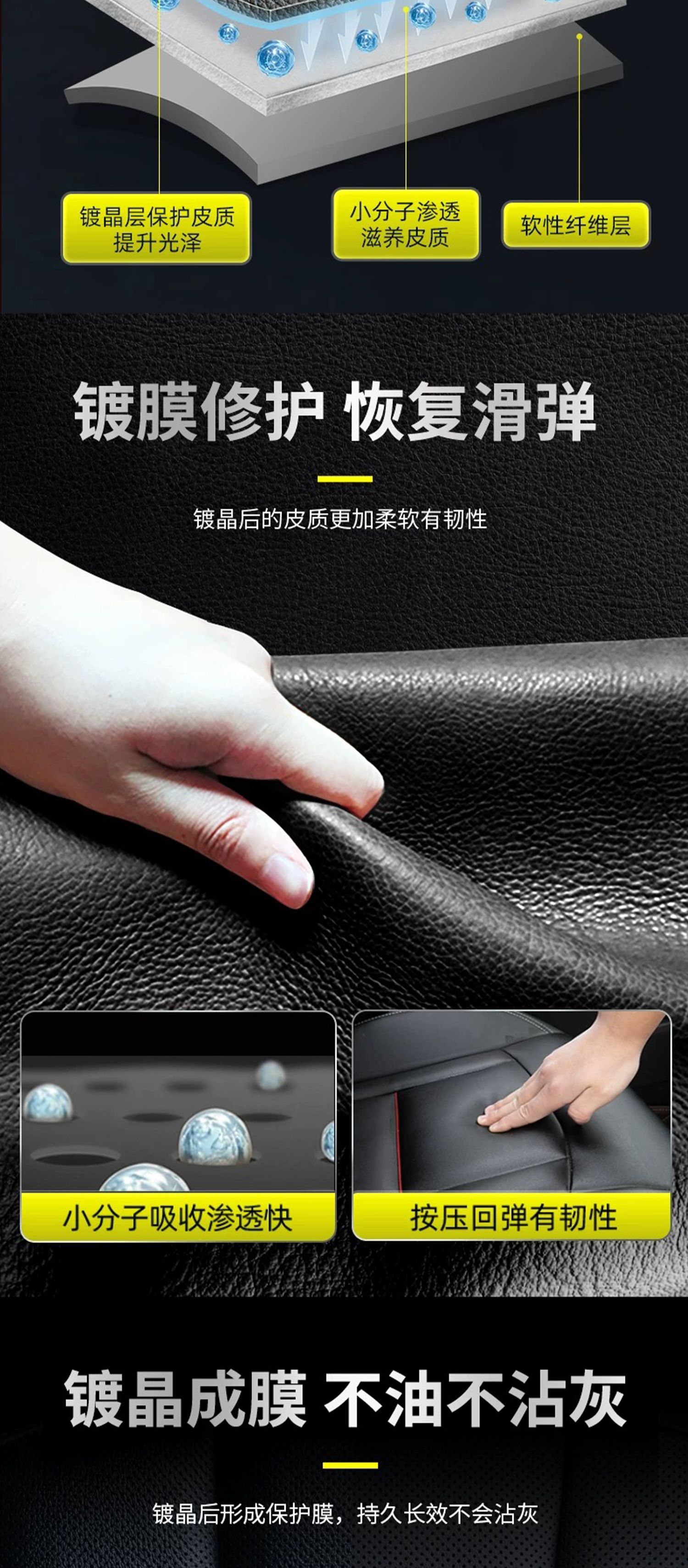 Factory Genuine Leather Crystal Coating Set Coating Anti- 4S Store Upgrade Brightening Leather Seat Original Solution Maintenance Agent Cleaning Agent