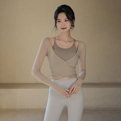 瑜伽服女秋冬運動上衣修身顯瘦長袖氣質時尚普拉提訓練健身服套裝