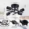 C style 4-head chandelier ceiling lamp black